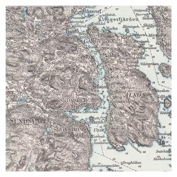 Historisk karta över Alnön och Sundsvall, år 1901