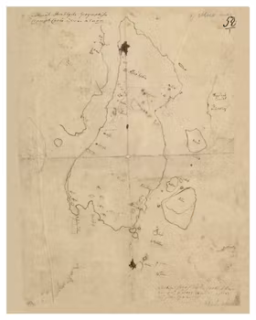 Historisk karta över Alnön, år 1751