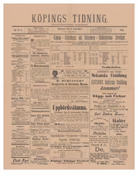 Löpsedel / förstasida från Köping, år 1894