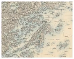 Historisk karta över Yxlan och Blidö, år 1879