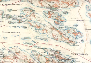 Historisk karta över Tynningö, år 1901-1906