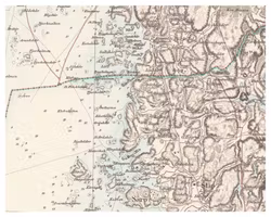 Historisk karta över Kullavik, år 1863