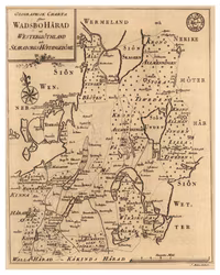 Historisk karta över Vadsbo härad, år 1759