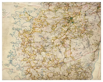 Historisk karta över Vallda, år 1919-1925
