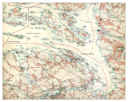 Historisk karta över östra Ormingelandet, år 1901-1906