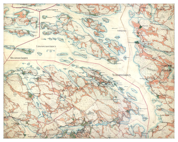 Historisk karta över östra Ormingelandet, år 1901-1906