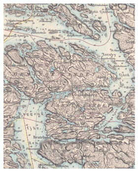 Historisk karta över östra Ormingelandet, år 1877