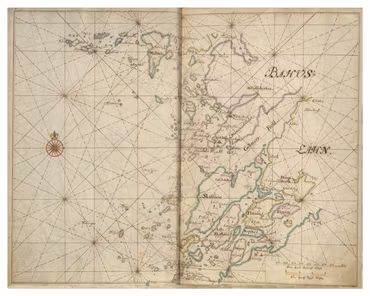 Historiskt sjökort över Bohusläns skärgård (Lysekil), år 1692