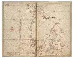 Historiskt sjökort över Hallands kust (Onsala), år 1692