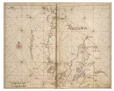 Historiskt sjökort över Hallands kust (Onsala), år 1692