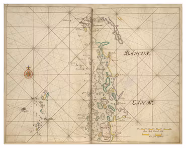 Historiskt sjökort över Bohusläns skärgård (Fjällbacka), år 1692