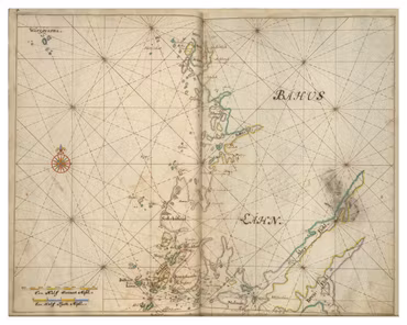 Historiskt sjökort över Bohusläns skärgård (Smögen), år 1692