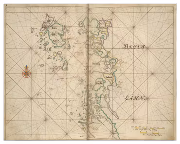 Historiskt sjökort över Bohusläns skärgård (Rossö), år 1692