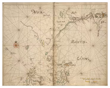 Historiskt sjökort över Bohusläns skärgård (Strömstad), år 1692