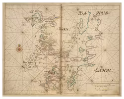 Historiskt sjökort över Bohusläns skärgård (Tjörn), år 1692