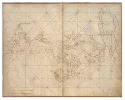 Historiskt sjökort över Blekinges skärgård (Karlshamn), år 1692