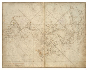Historiskt sjökort över Blekinges skärgård (Karlshamn), år 1692