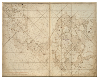 Historiskt sjökort över Blekinges skärgård (Kuggebodafjärden), år 1692