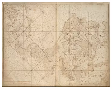 Historiskt sjökort över Blekinges skärgård (Kuggebodafjärden), år 1692