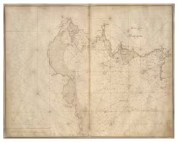 Historiskt sjökort över Blekinges skärgård (Pukaviksbukten), år 1692