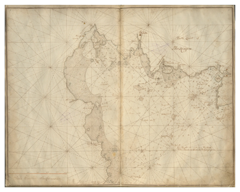 Historiskt sjökort över Blekinges skärgård (Pukaviksbukten), år 1692