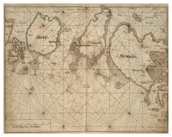 Historiskt sjökort över Blekinges skärgård (Sturkö), år 1692