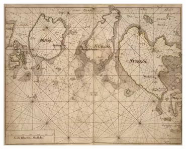 Historiskt sjökort över Blekinges skärgård (Sturkö), år 1692