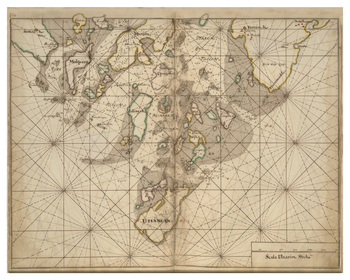 Historiskt sjökort över Blekinges skärgård (Torhamn), år 1692
