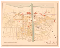 Historisk karta över Lidköping, år 1915