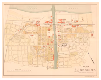 Historisk karta över Lidköping, år 1915