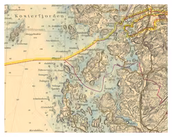 Historisk karta över Resö och Galtö, år 1954
