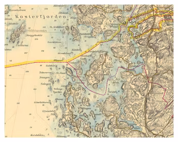 Historisk karta över Resö och Galtö, år 1954