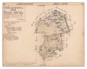 Historisk karta över Lid och Ripsa socknar, år 1677