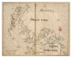 Historiskt sjökort över Bohusläns skärgård (Orust), år 1692