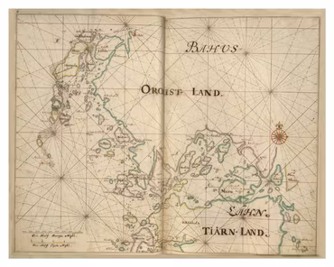 Historiskt sjökort över Bohusläns skärgård (Orust), år 1692