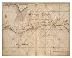 Historiskt sjökort över Skånes kust (Abbekås), år 1692