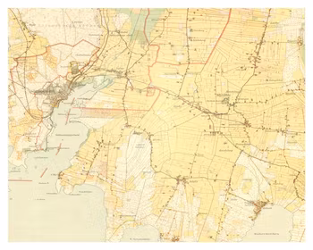 Historisk karta över Sölvesborg med omnejd, år 1917