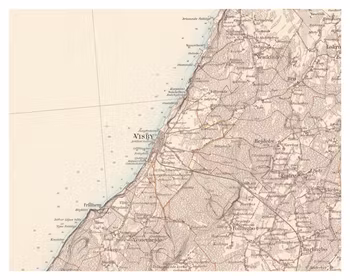 Historisk karta över Visby, år 1890