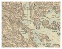 Historisk karta över Högsjö, år 1936
