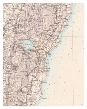 Historisk karta över Hjo, år 1884