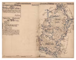Historisk karta över Husby och Årdala socknar, år 1678