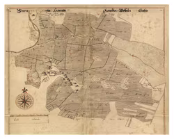 Historisk karta över Gamla Uppsala, år 1641