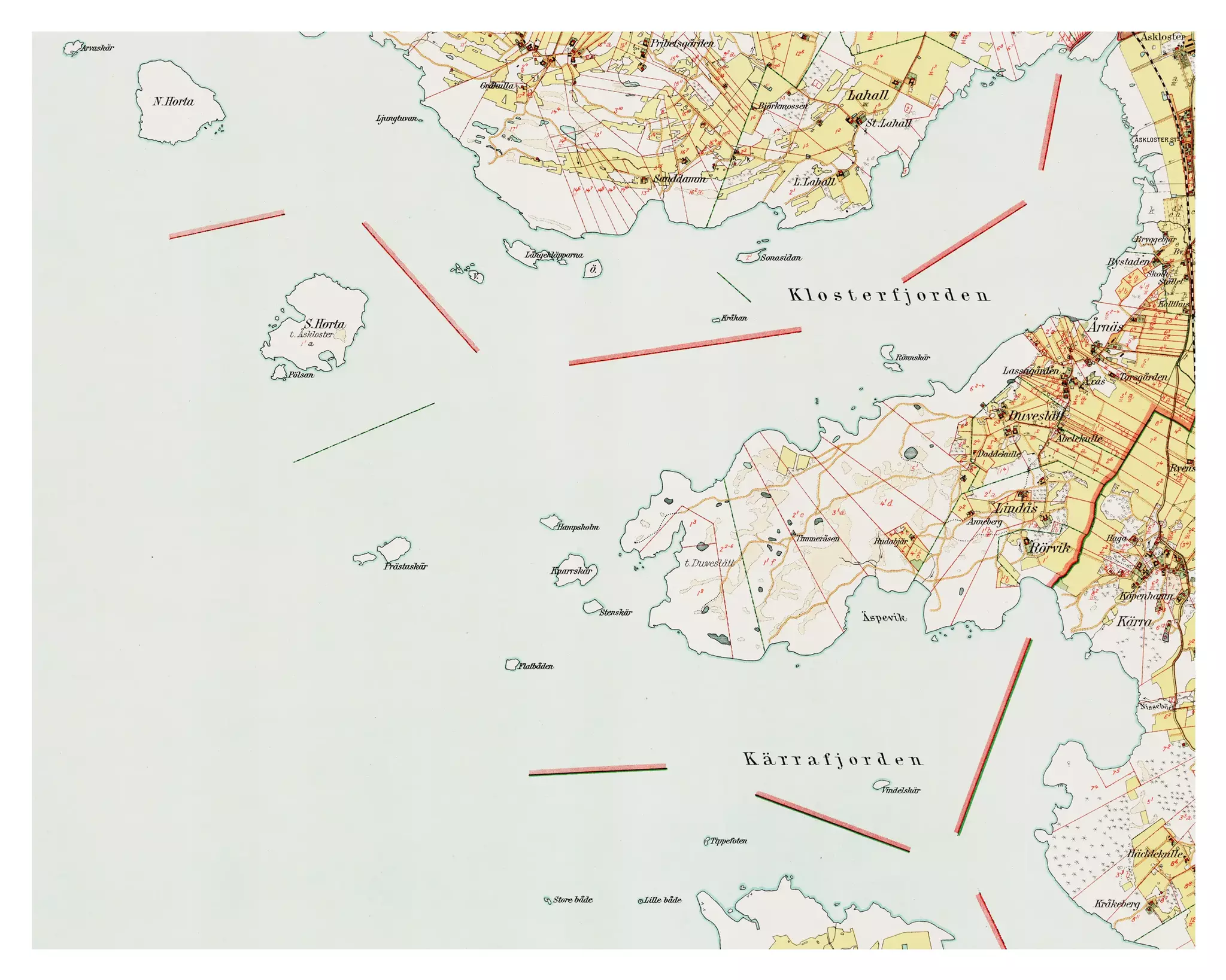 Historisk karta över Årnäshalvön, år 1926