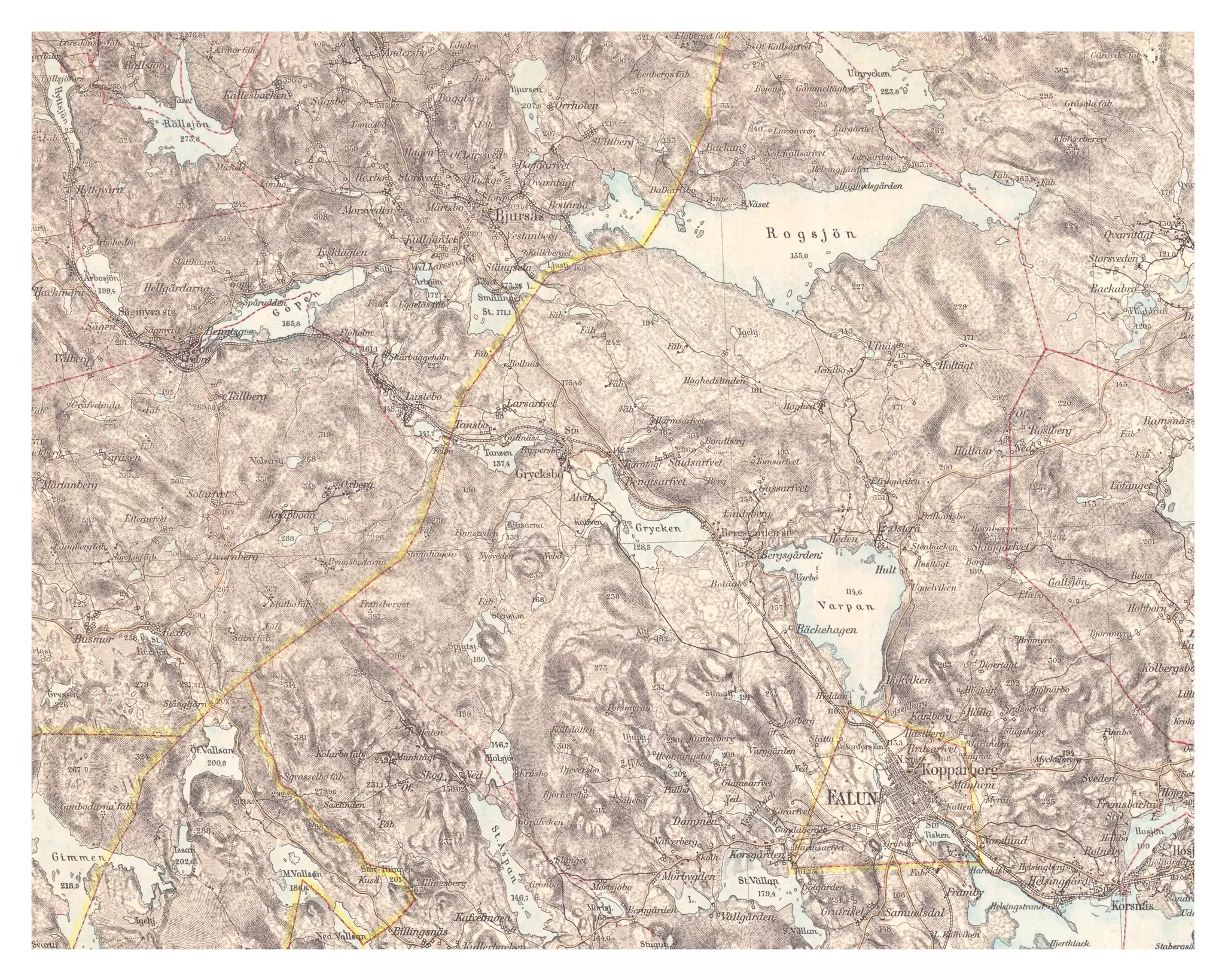 Historisk karta över Grycksbo, år 1899