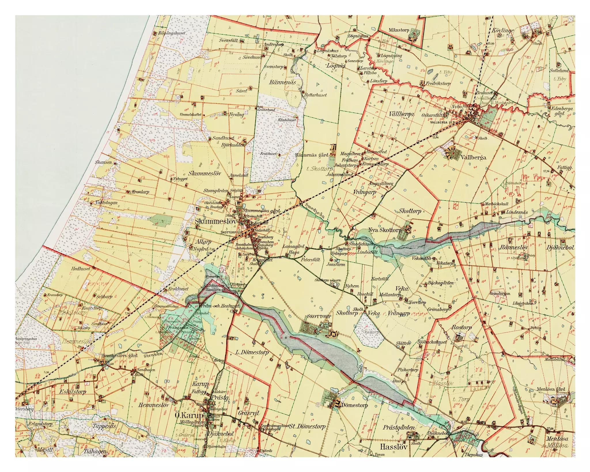 Historisk karta över Skottorp, år 1922
