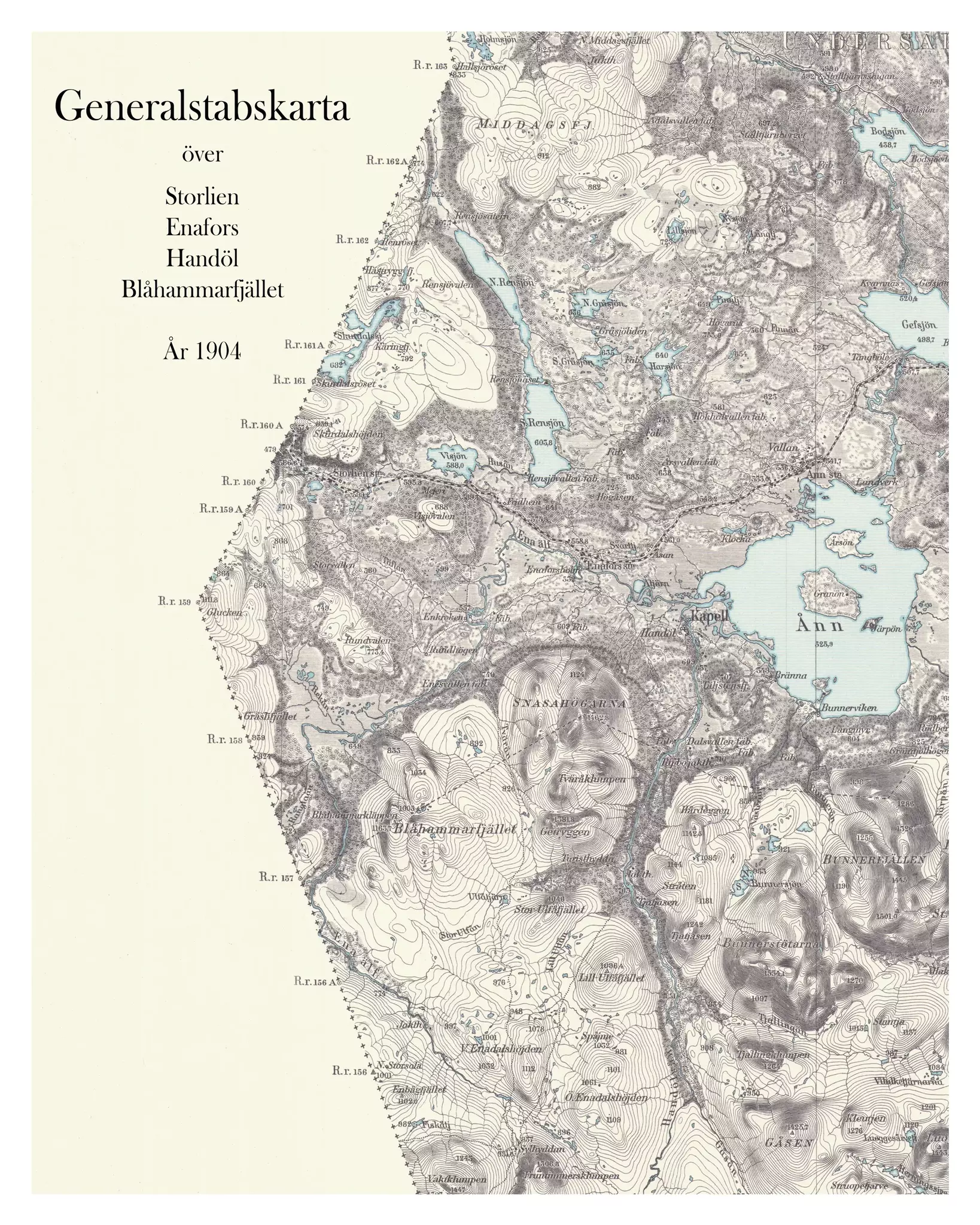 Historisk karta över Storlien, år 1904