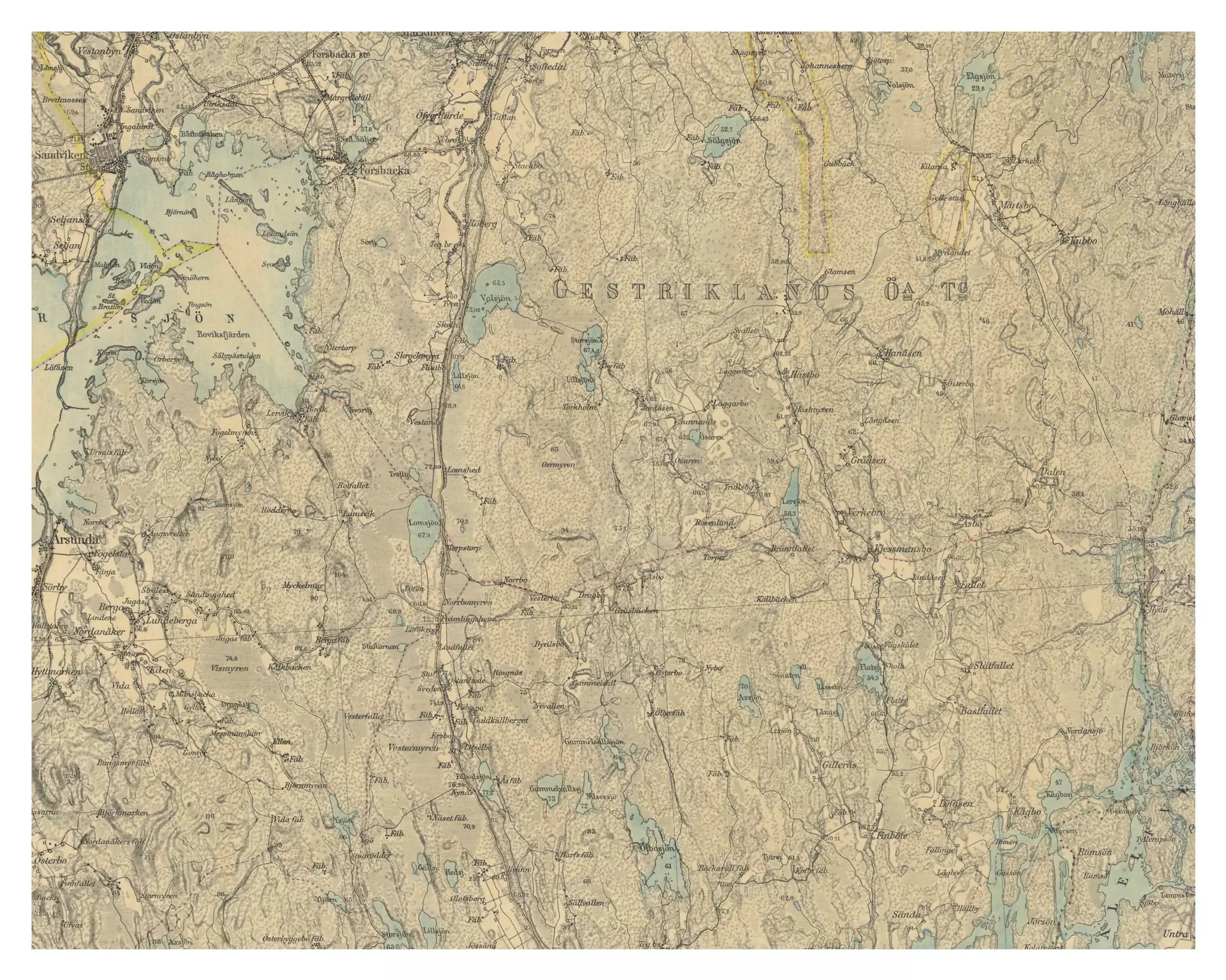 Historisk karta över Byrilsbo, år 1900