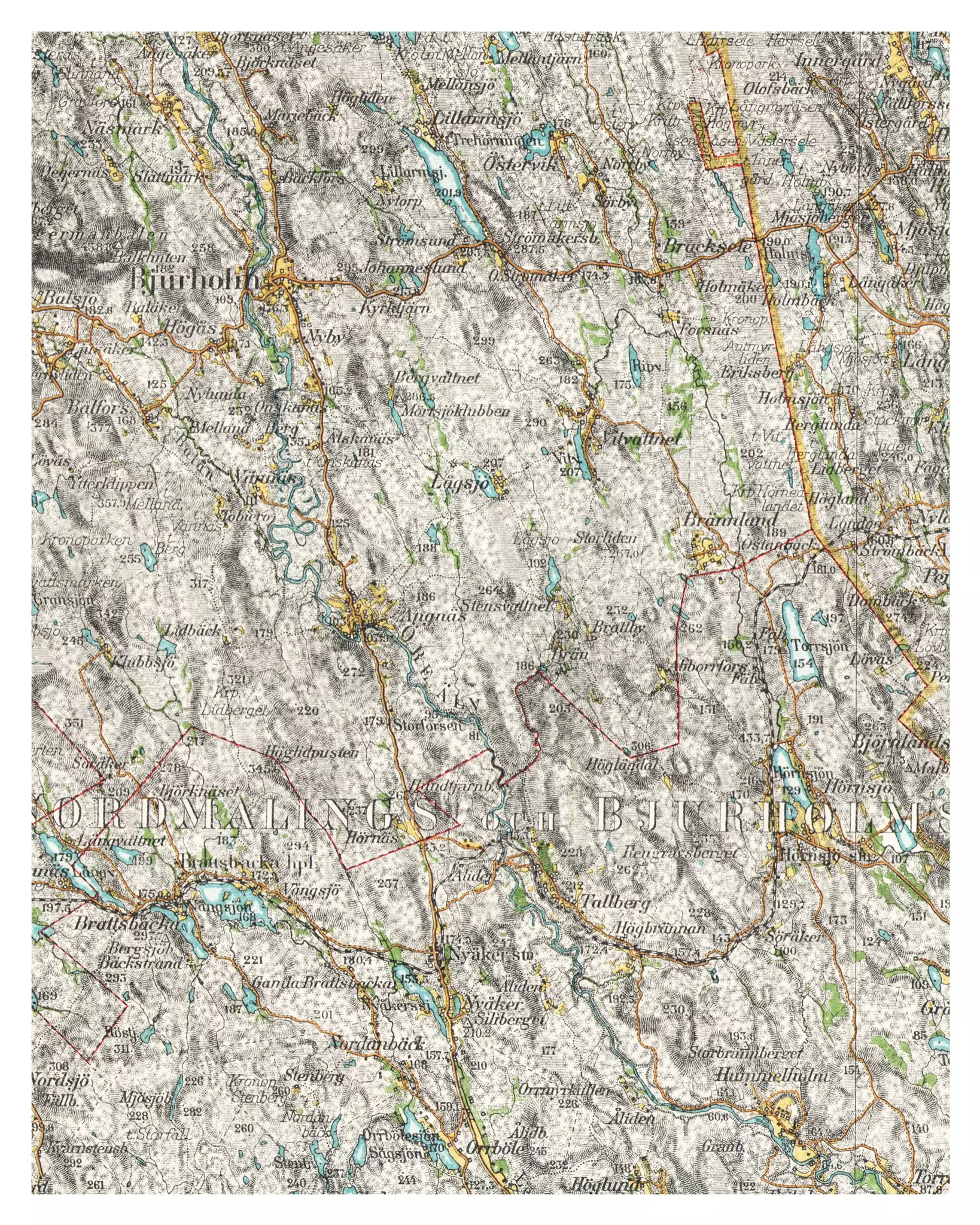 Historisk karta över Östra Strömåker, år 1923
