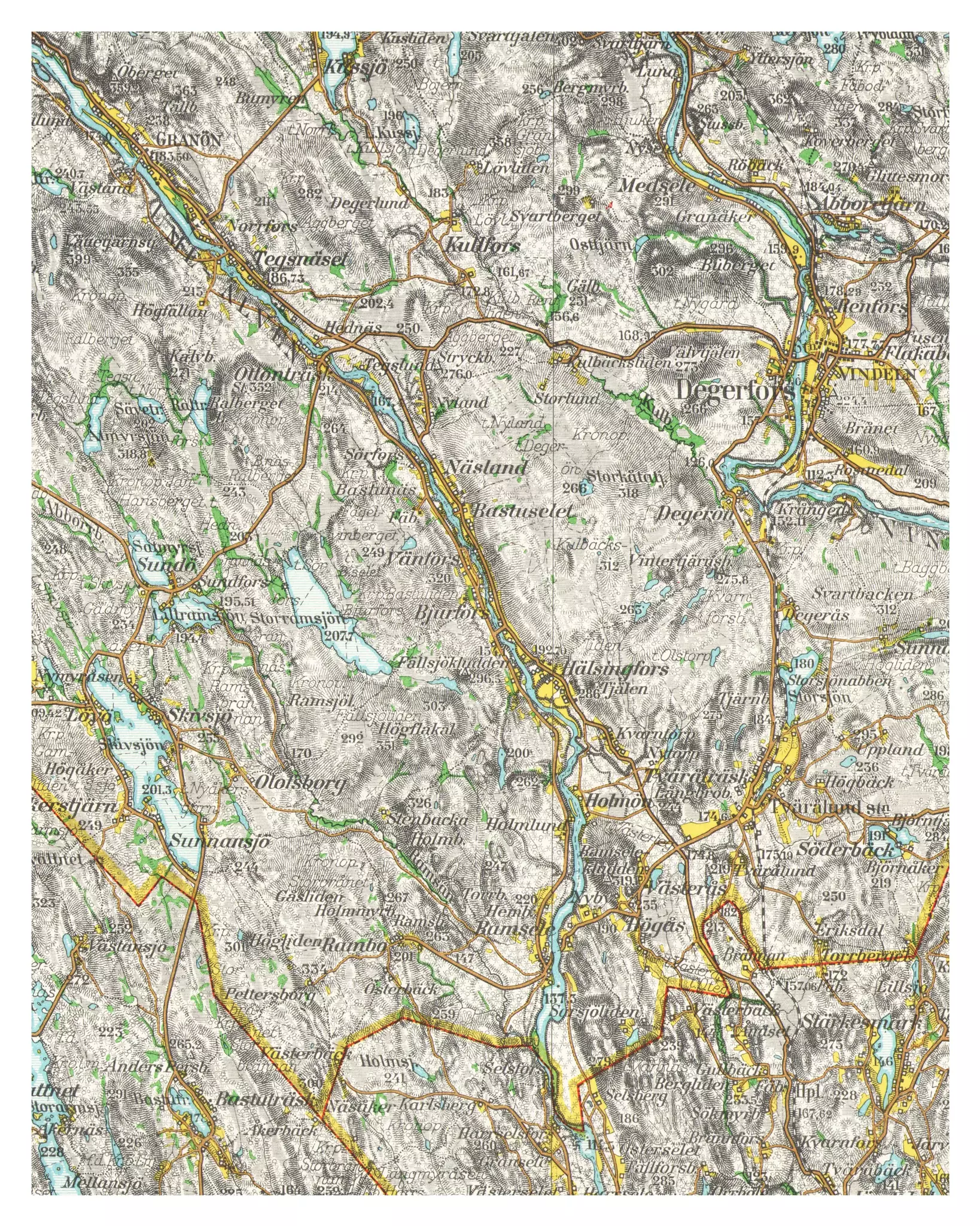 Historisk karta över Hälsingfors, år 1943