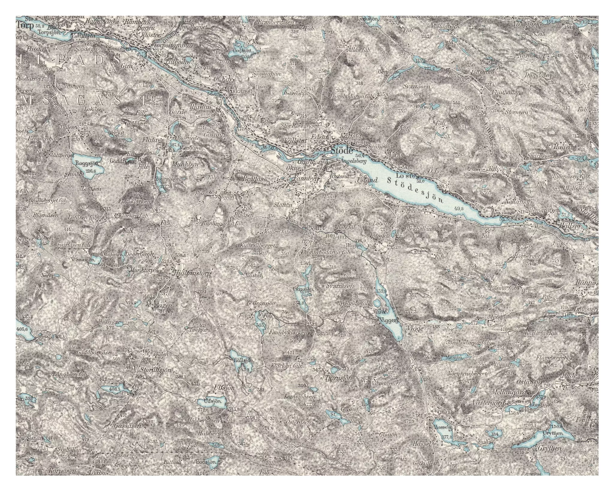 Historisk karta över Stöde, år 1901